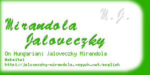 mirandola jaloveczky business card